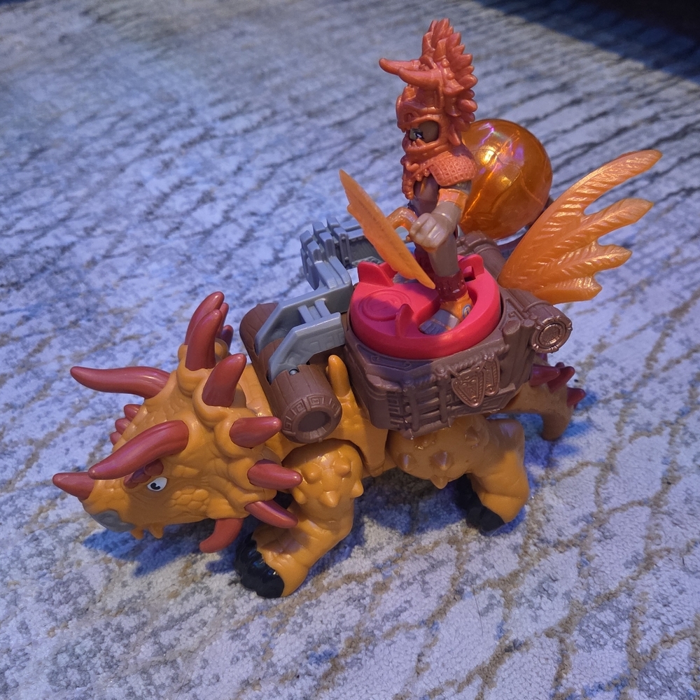 Imaginext Triceratops Combat Caveman Catapult Dinosaur Prehistoric Adventures